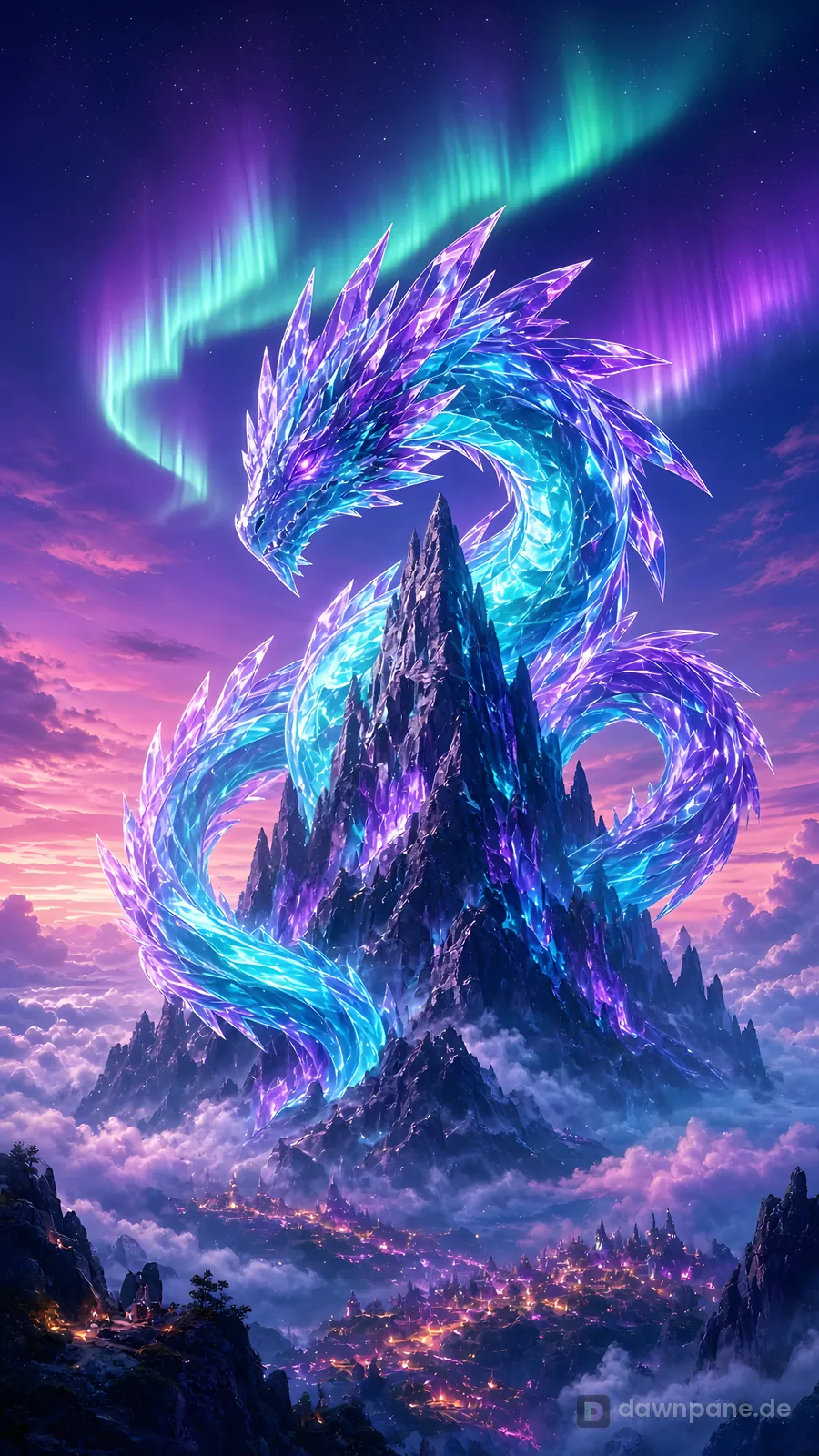 Crystal Dragon – fantasy phone wallpaper