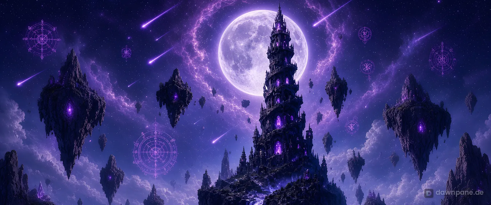 Moon Wizard Tower fantasy wallpaper – Ultrawide 21:9 preview