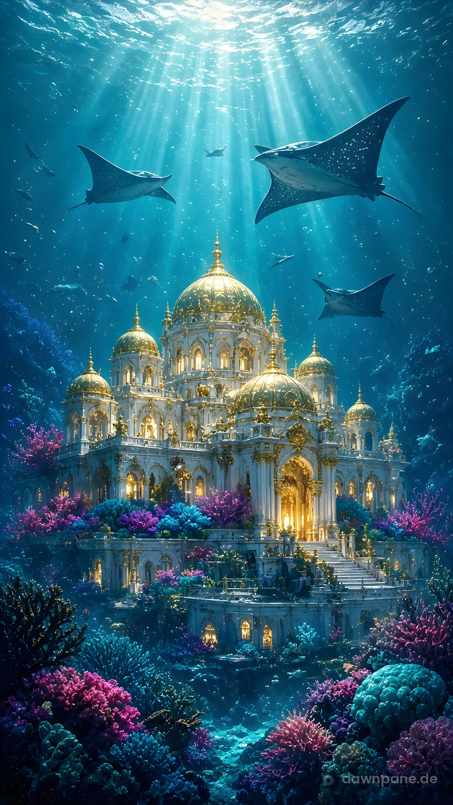 Sunken Palace – fantasy phone wallpaper